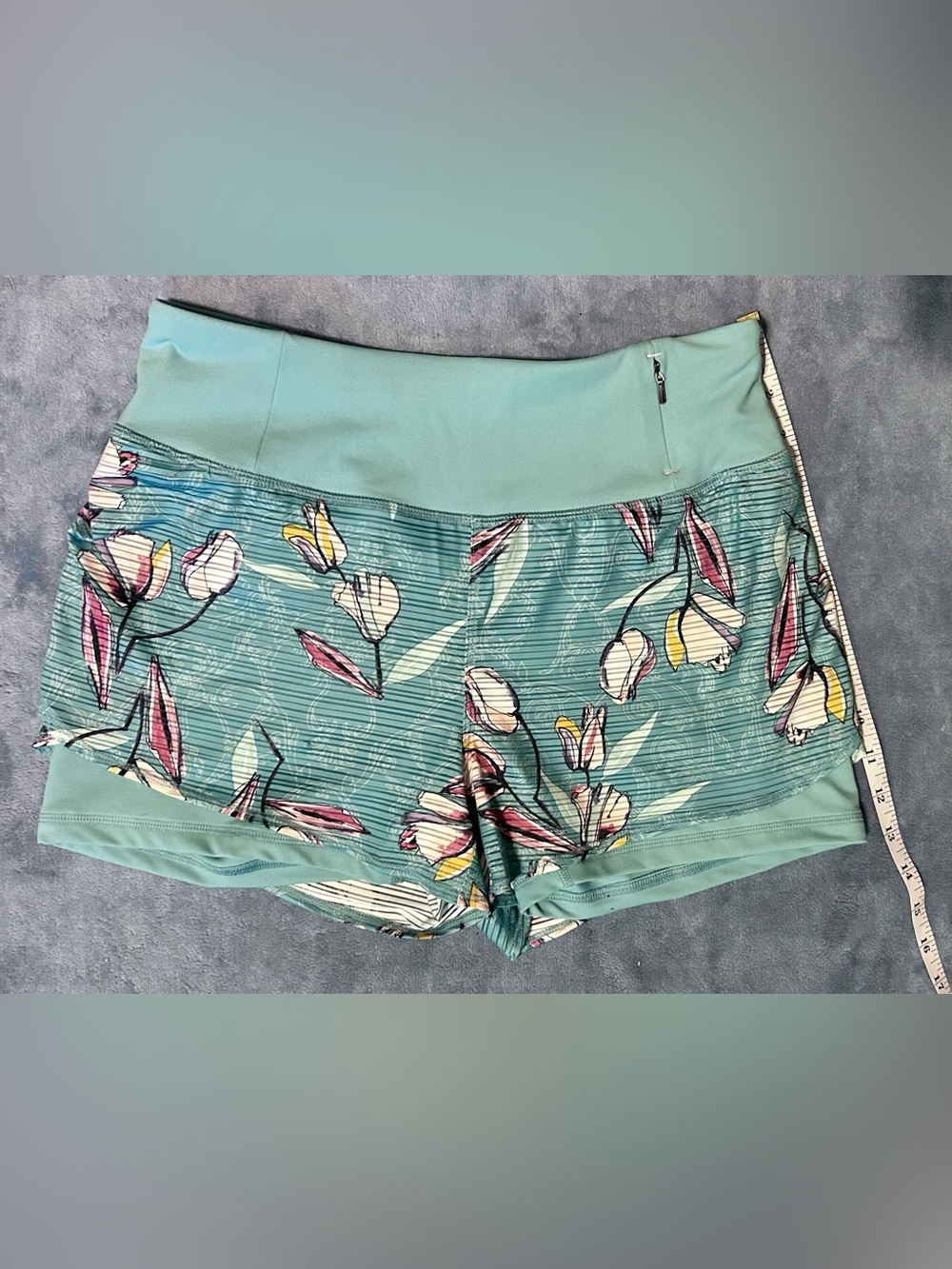 CALIA by Carrie Underwood Teal Floral Athletic Shorts